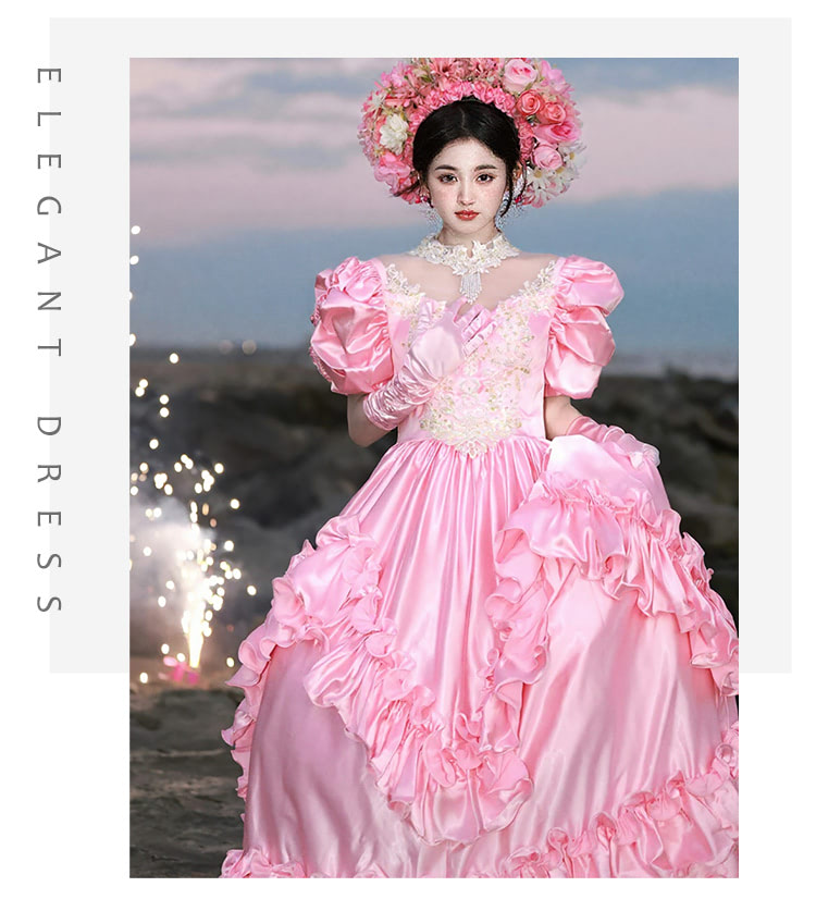 Blush-Pink-Sweetheart-Lace-Neckline-Tiered-Ruffle-Skirt-Satin-Prom-Dress09