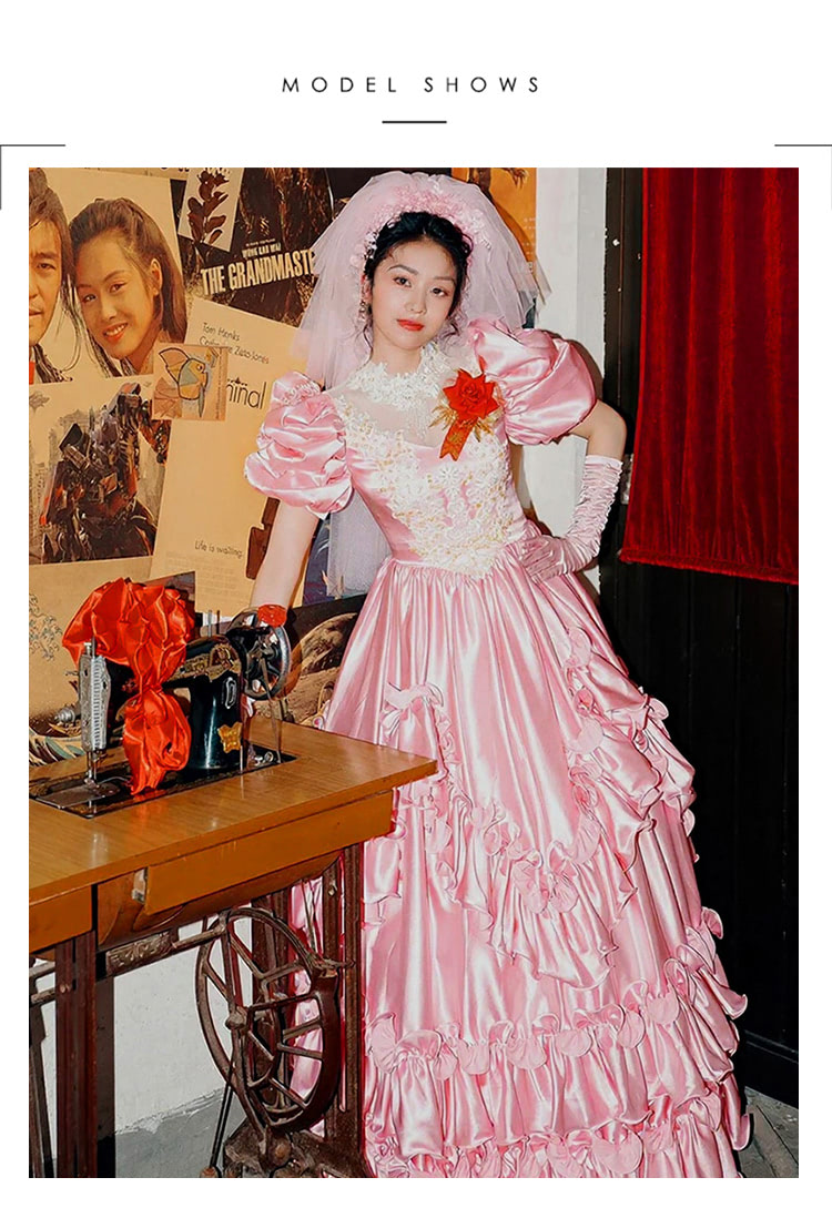 Blush-Pink-Sweetheart-Lace-Neckline-Tiered-Ruffle-Skirt-Satin-Prom-Dress11