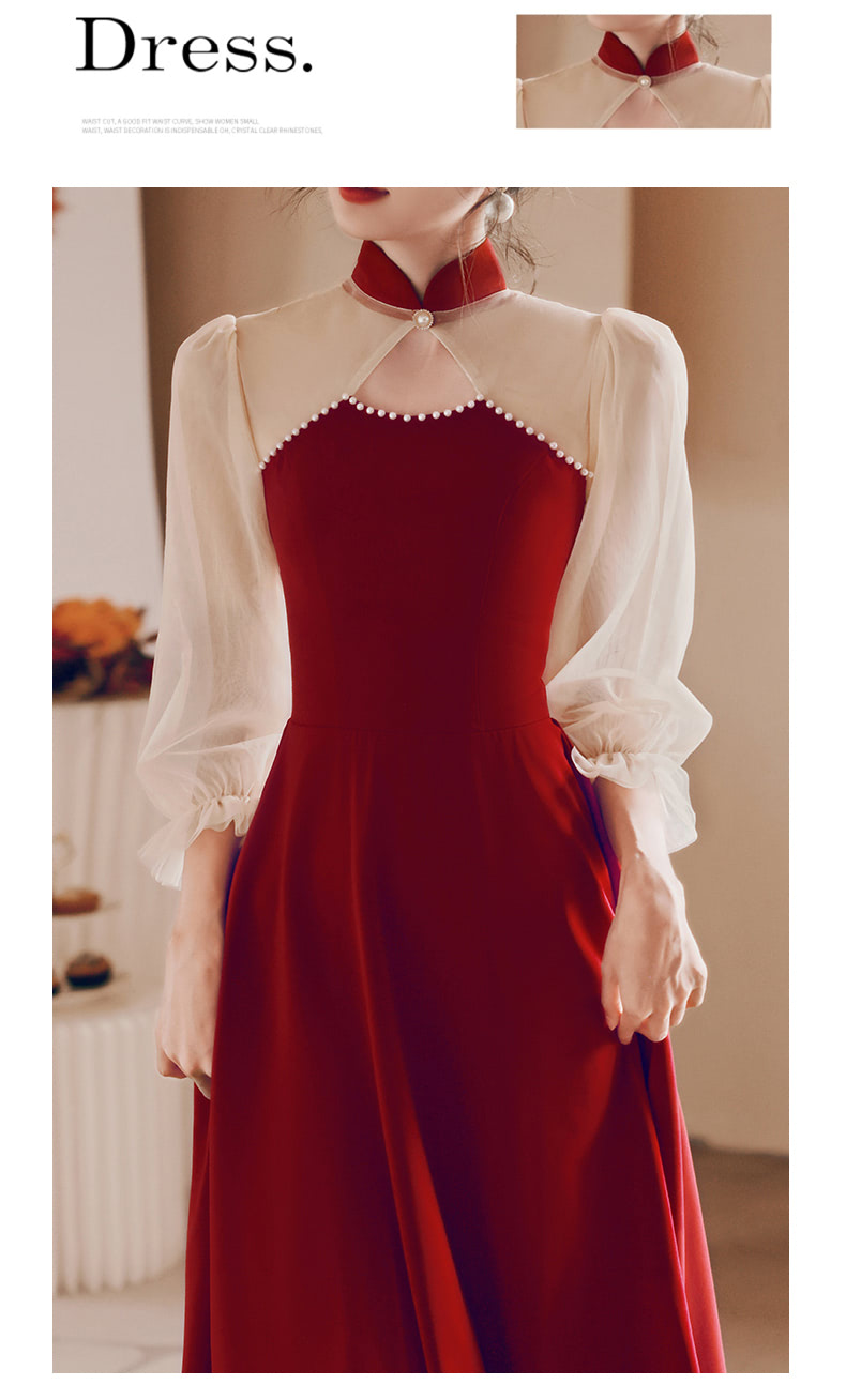 Burgundy-Long-Puff-Sleeve-Qipao-Prom-Midi-Semi-Formal-Dress14