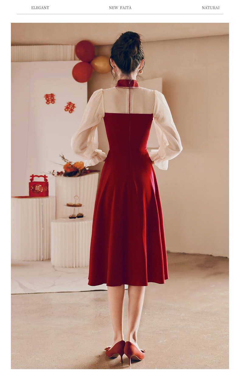 Burgundy-Long-Puff-Sleeve-Qipao-Prom-Midi-Semi-Formal-Dress15