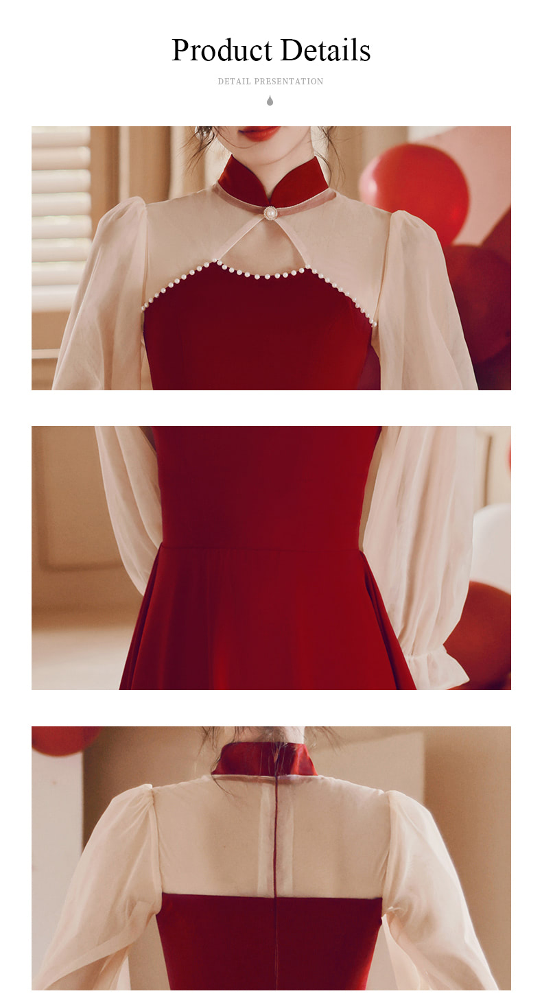 Burgundy-Long-Puff-Sleeve-Qipao-Prom-Midi-Semi-Formal-Dress16