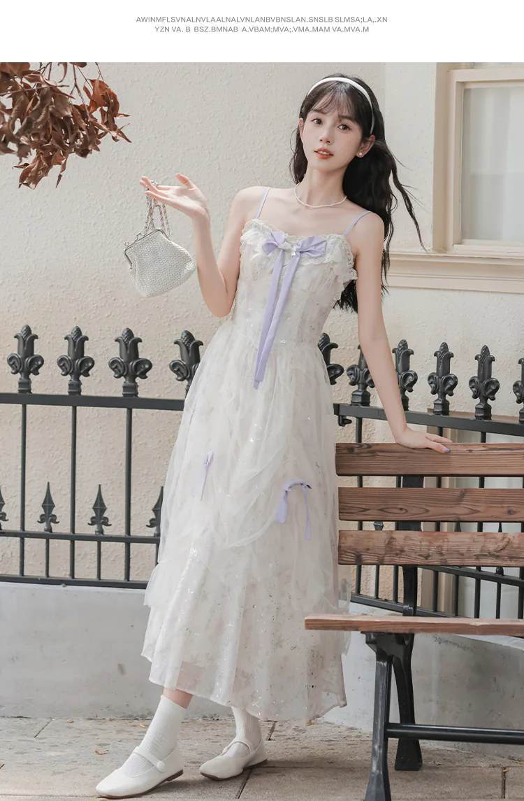Charming-Floral-Mesh-Spaghetti-Strap-Dress-with-Purple-Cardigan-Set08