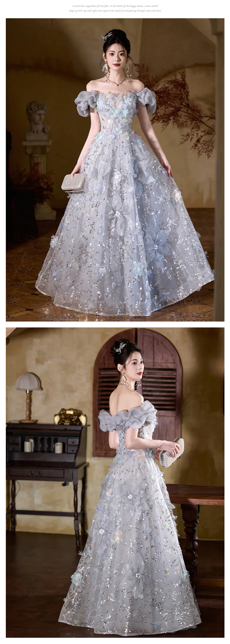 Chic-Gray-Off-Shoulder-3D-Floral-Glitter-Cocktail-Party-Dress-Evening-Gown11