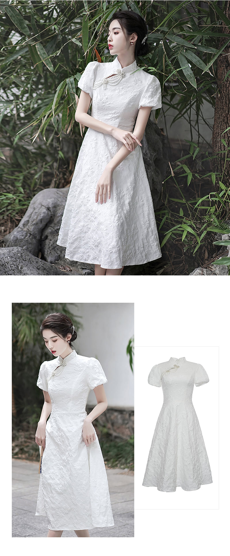Chic-Jacquard-Mock-Neck-Modern-Qipao-Dress-Prom-Midi-Gown14