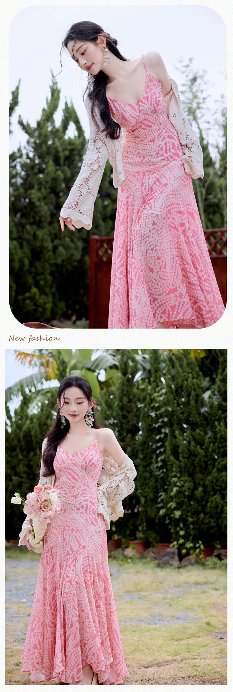 Chic-Polka-Dot-Flowy-Beach-Vacation-Summer-Casual-Dress-with-Cardigan10