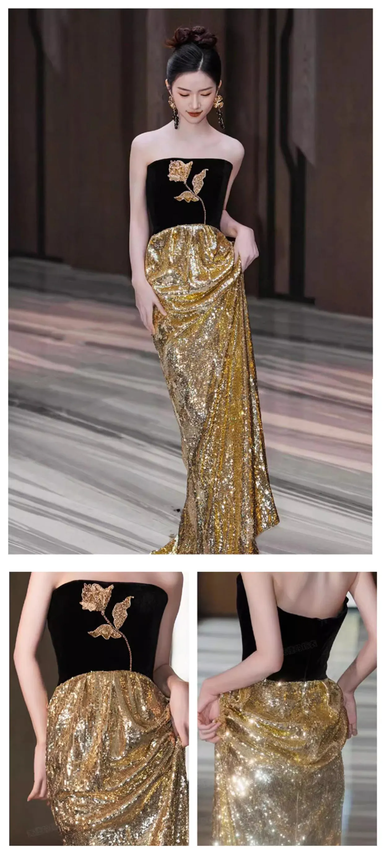 Chic-Sleeveless-Sequin-Tube-Bridal-Hostess-Banquet-Party-Evening-Gown09