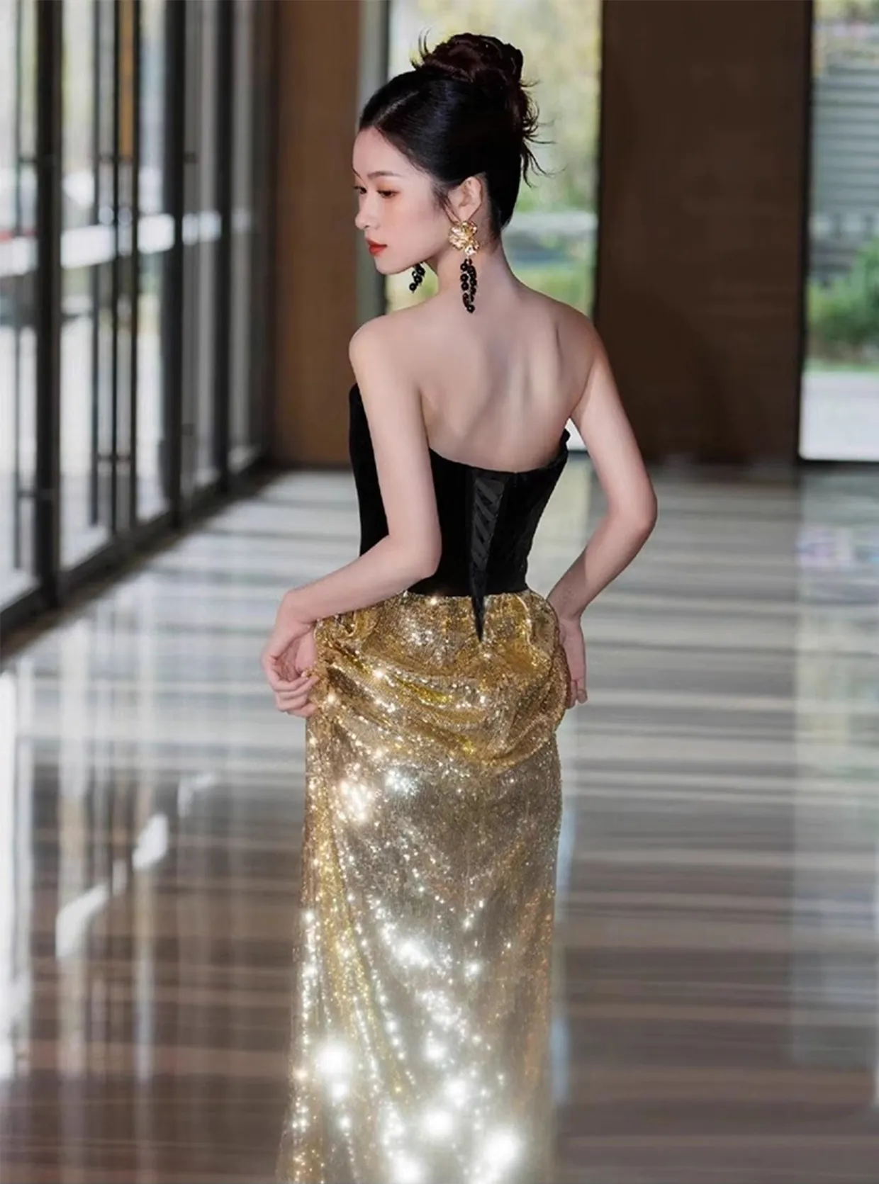 Chic-Sleeveless-Sequin-Tube-Bridal-Hostess-Banquet-Party-Evening-Gown11