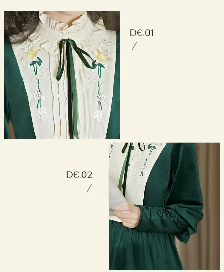 Chic-Vintage-Style-Green-Velvet-Ruffle-Neck-Long-Sleeve-Casual-Dress09