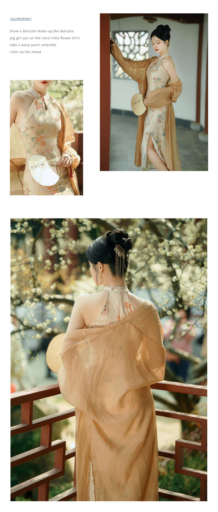 Chinese-Lotus-Print-Modern-Halter-Qipao-Cheongsam-Casual-Dress14