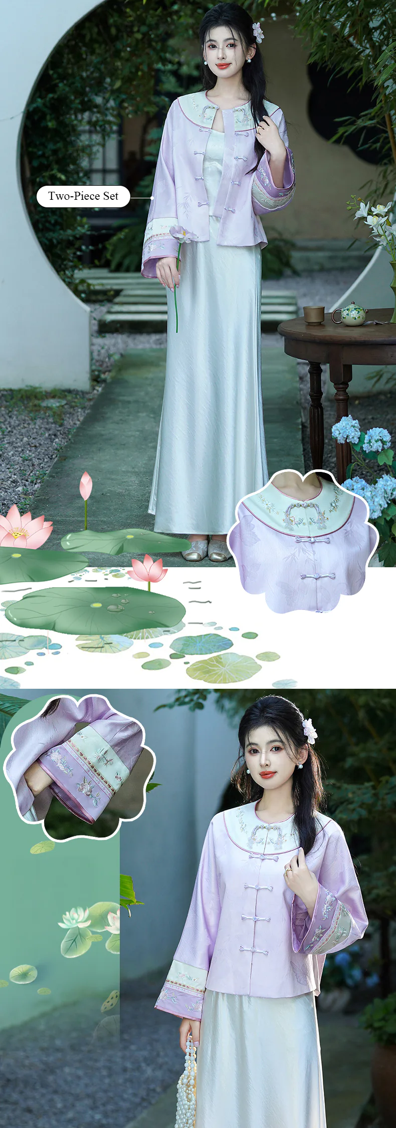Chinese-Style-Purple-Jacquard-Blouse-Apricot-White-Camisole-Satin-Skirt-Set10