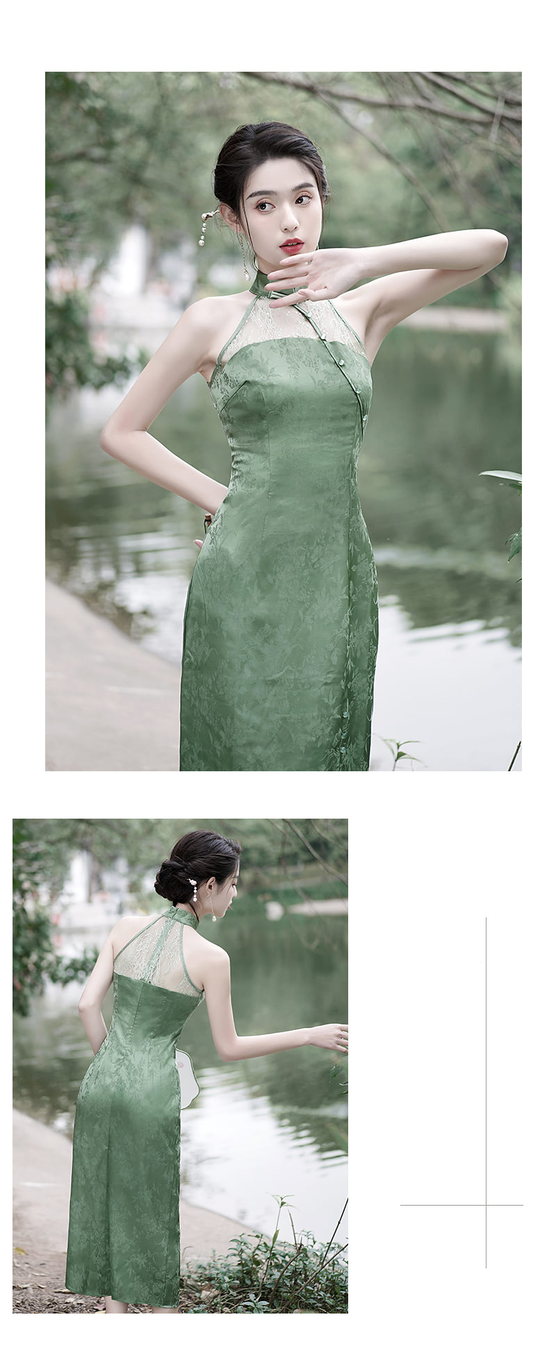Chinese-Traditional-Green-Qipao-Sleeveless-Cheongsam-Long-Dress11