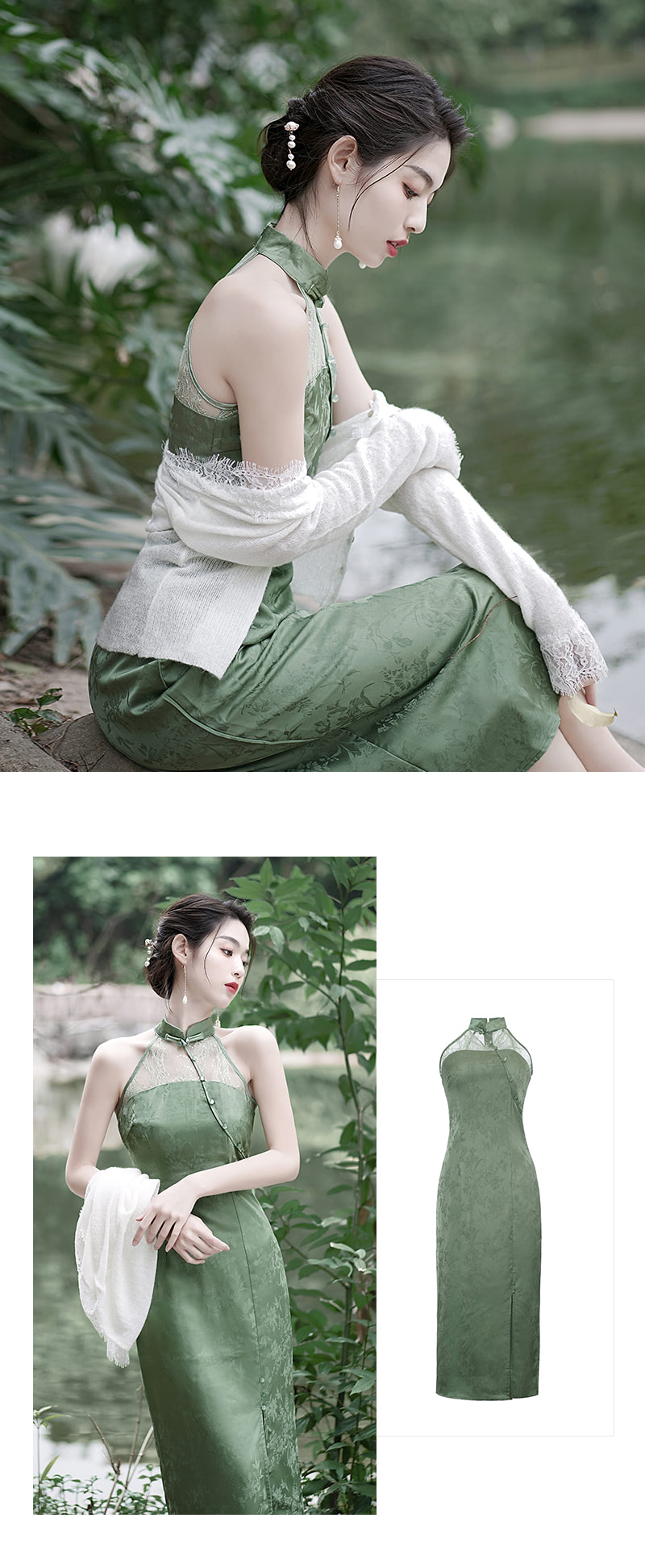 Chinese-Traditional-Green-Qipao-Sleeveless-Cheongsam-Long-Dress12