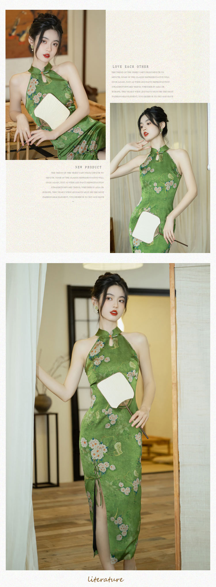 Classic-Green-Chinese-Cheongsam-Dress-Midi-Qipao-Gowns-Costume14