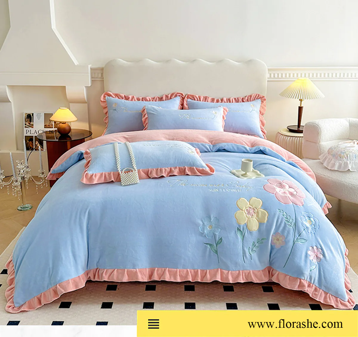 Comfy-Milk-Fiber-Embroidery-Quilt-Cover-Bed-Sheet-Pillowcases-Set15