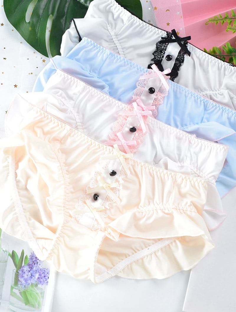 Cute Asian Lace Edge Silky Panties for Schoolgirl Junior Ladies02