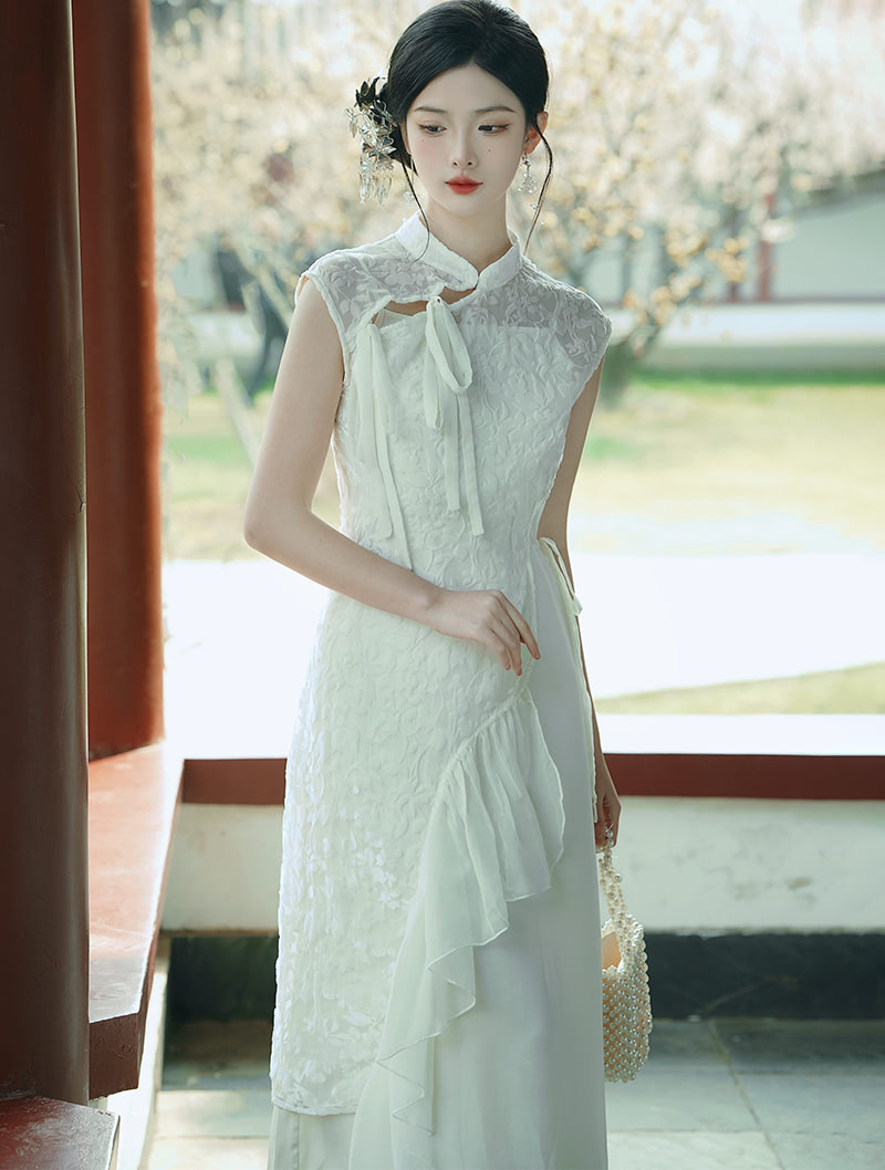 Elegant Improved Cheongsam Dress Embroidery Modern Qipao Gowns04