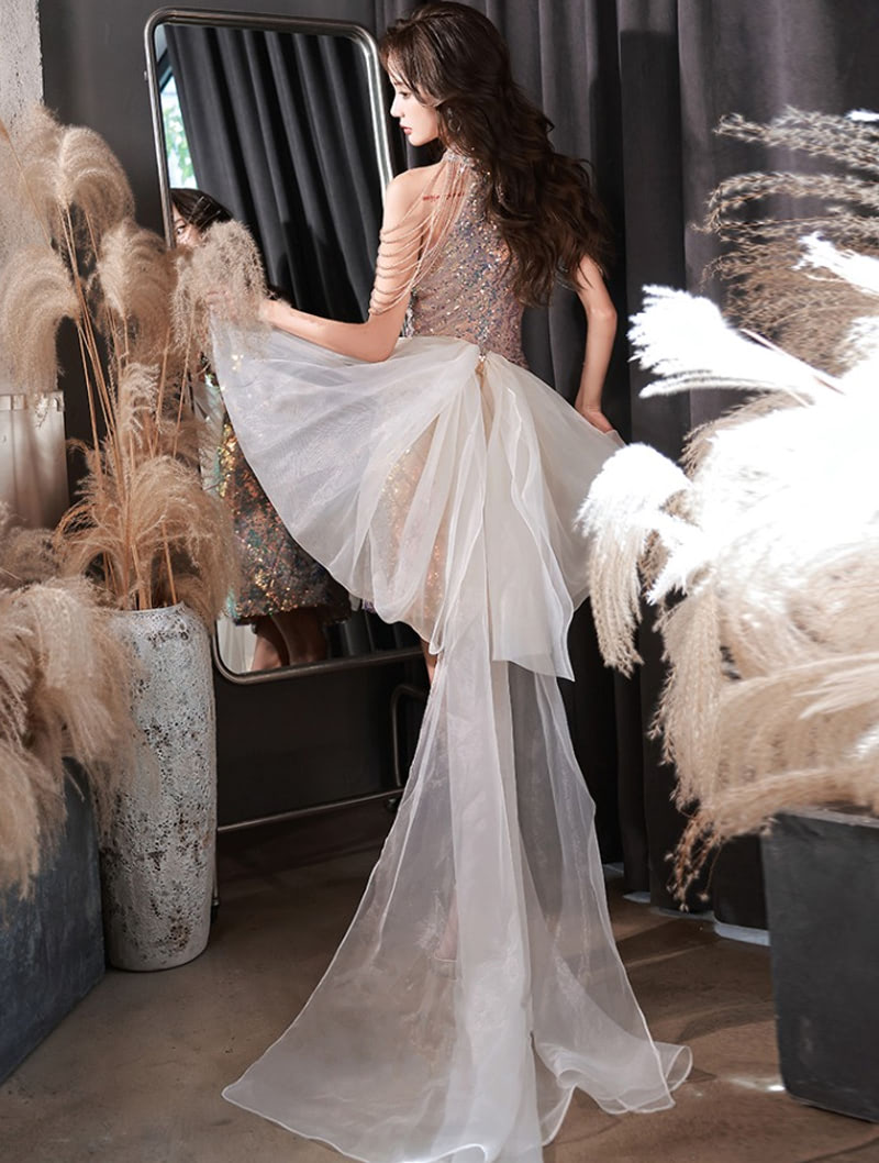 Elegant Luxury Tassel Glitter Party Club Evening Prom Midi Dress05