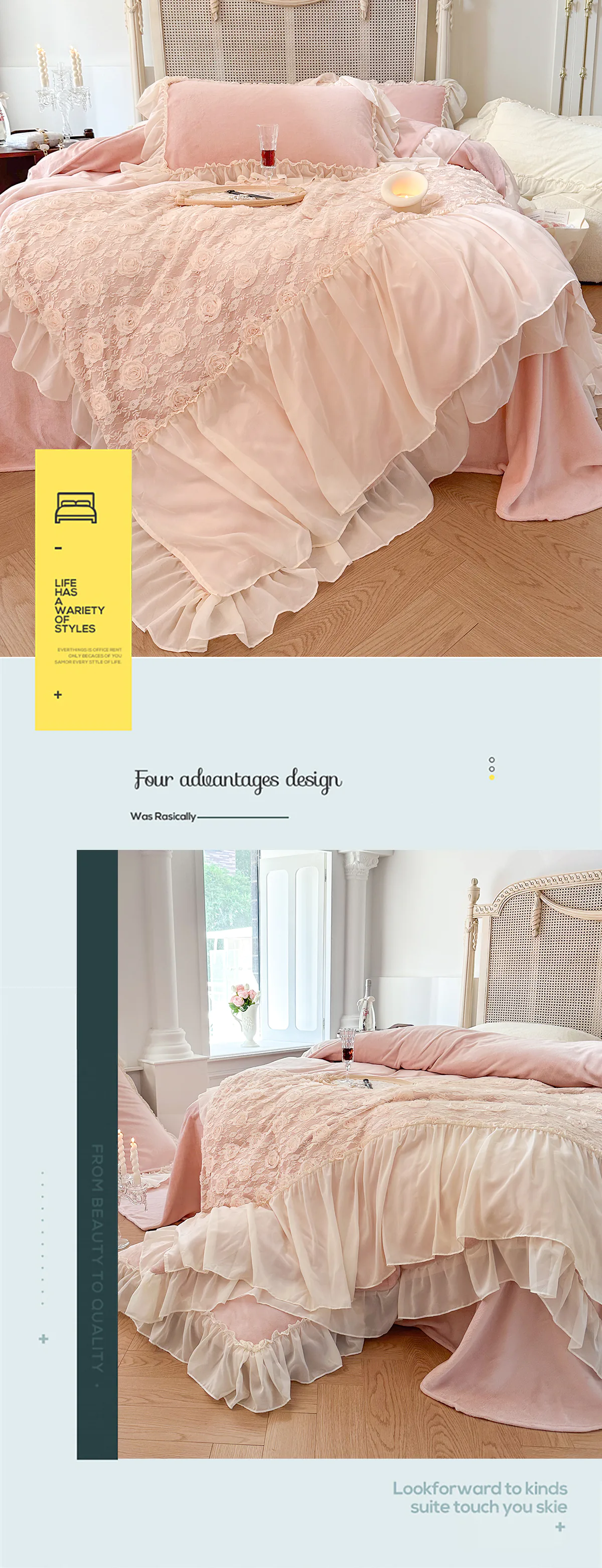 Elegant-Milk-Fiber-Chiffon-Lace-Flower-Duvet-Cover-Bedding-4-Pcs-Set11