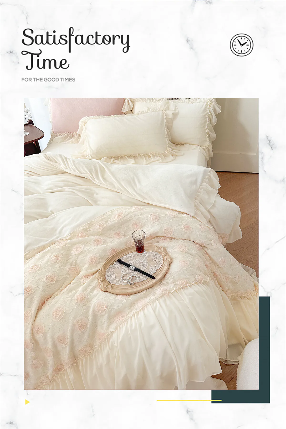 Elegant-Milk-Fiber-Chiffon-Lace-Flower-Duvet-Cover-Bedding-4-Pcs-Set15