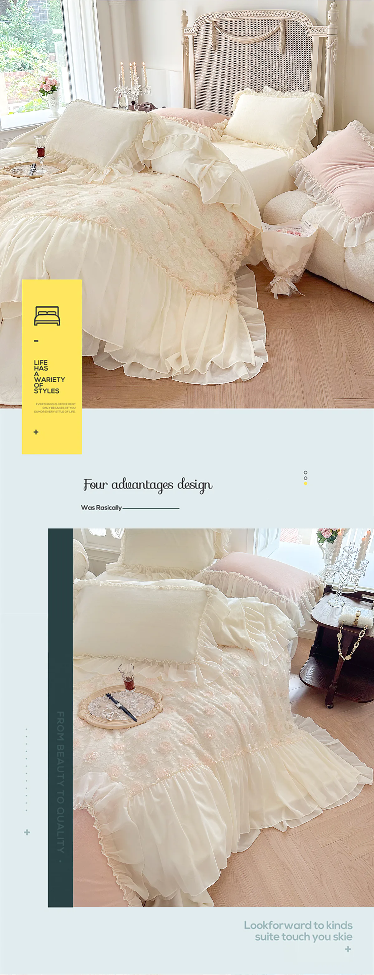 Elegant-Milk-Fiber-Chiffon-Lace-Flower-Duvet-Cover-Bedding-4-Pcs-Set16