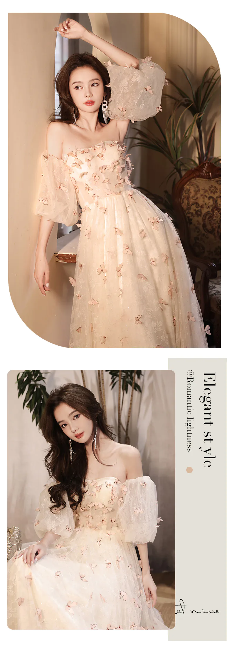 Ethereal-Champagne-Off-Shoulder-3D-Butterfly-Tulle-Formal-Long-Dress14
