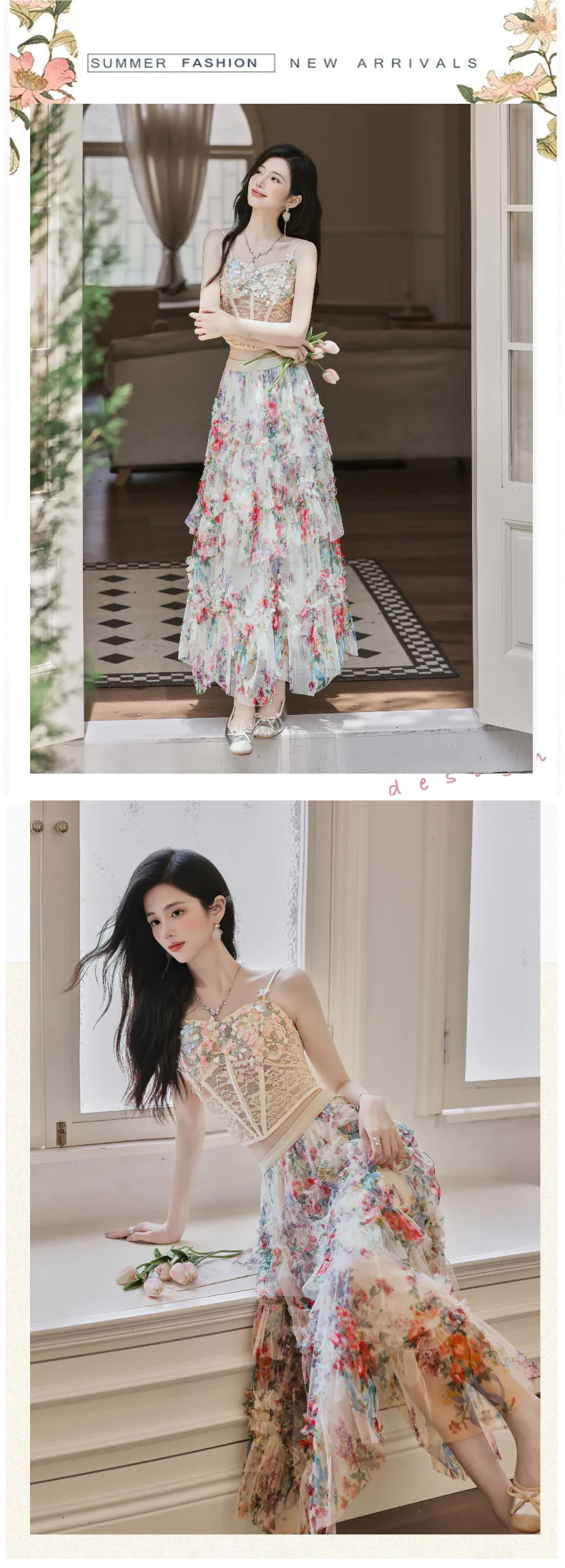 Fairy-Floral-Lace-Camisole-Ruffled-Midi-Skirt-with-Sheer-Cardigan-3-Piece-Set14