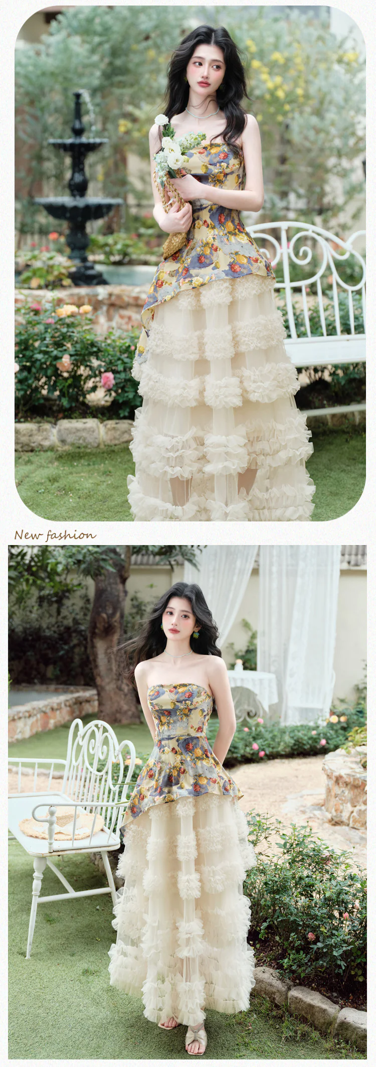 Fairy-Floral-Strapless-Asymmetrical-Top-with-Cream-Burnout-Ruffled-Tulle-Skirt10