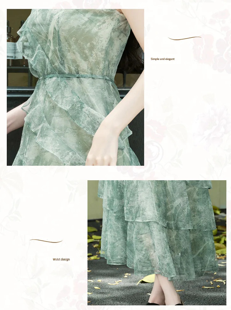 Fairy-Green-Tulle-Patchwork-Slip-Dress-with-Cardigan-Beach-Holiday-Outfits-Set09