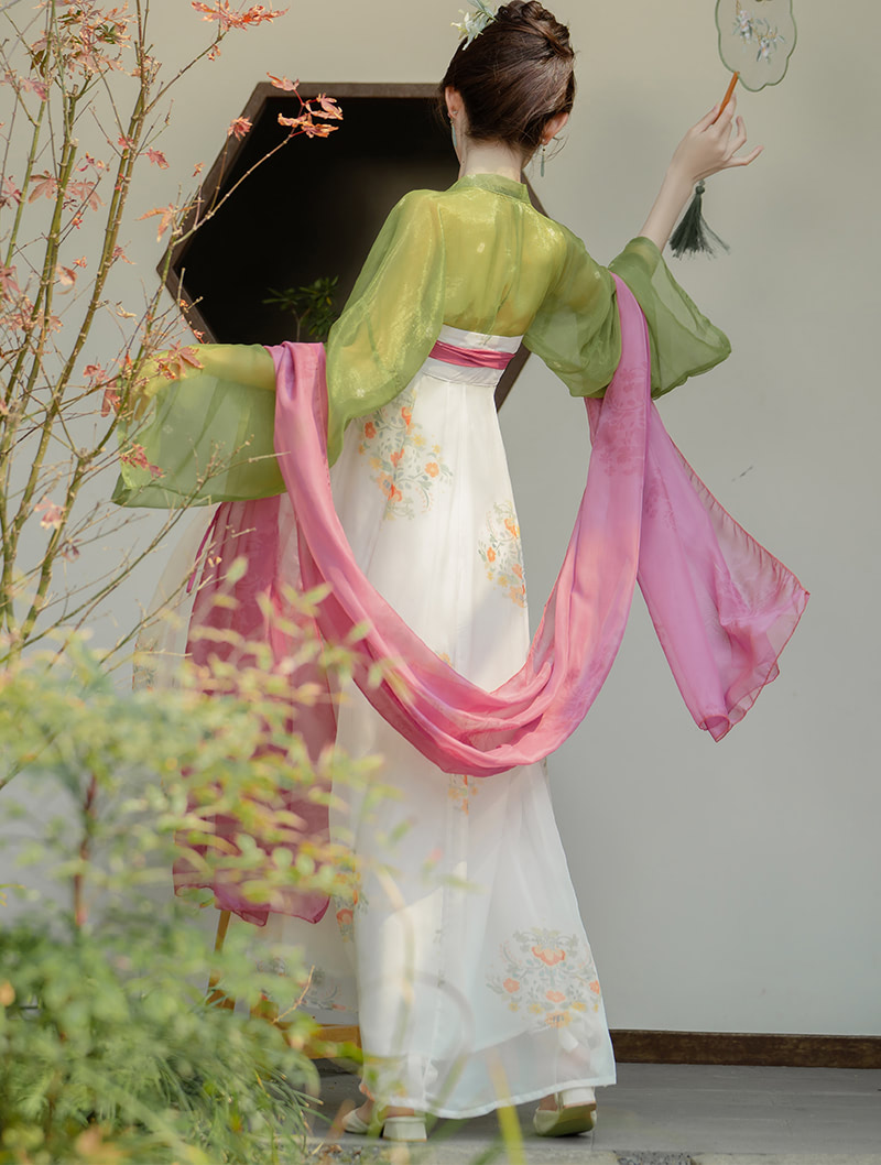 Fairy Tang Dynasty Costume Thin Tulle Modern Daily Hanfu Dress05