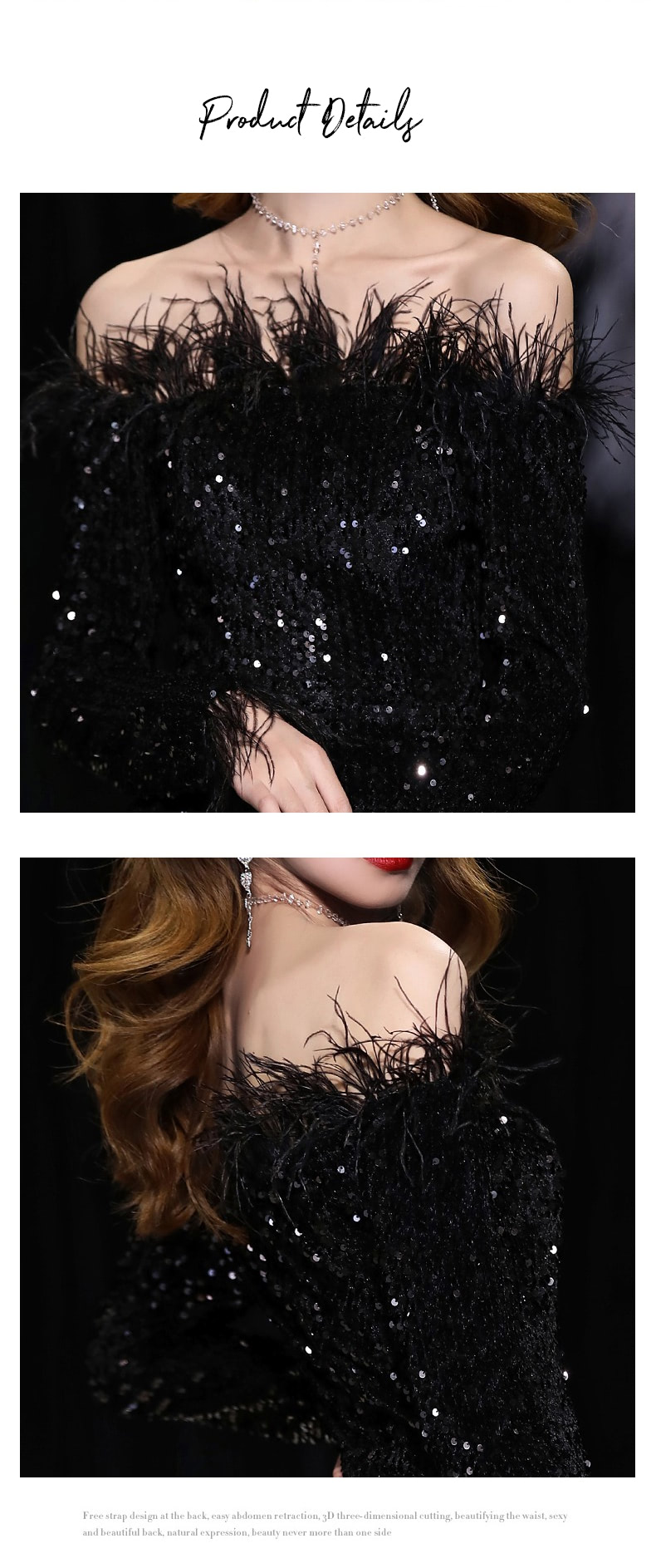 Fashion-Black-Fishtail-Feather-Sequin-Banquet-Cocktail-Party-Dress16