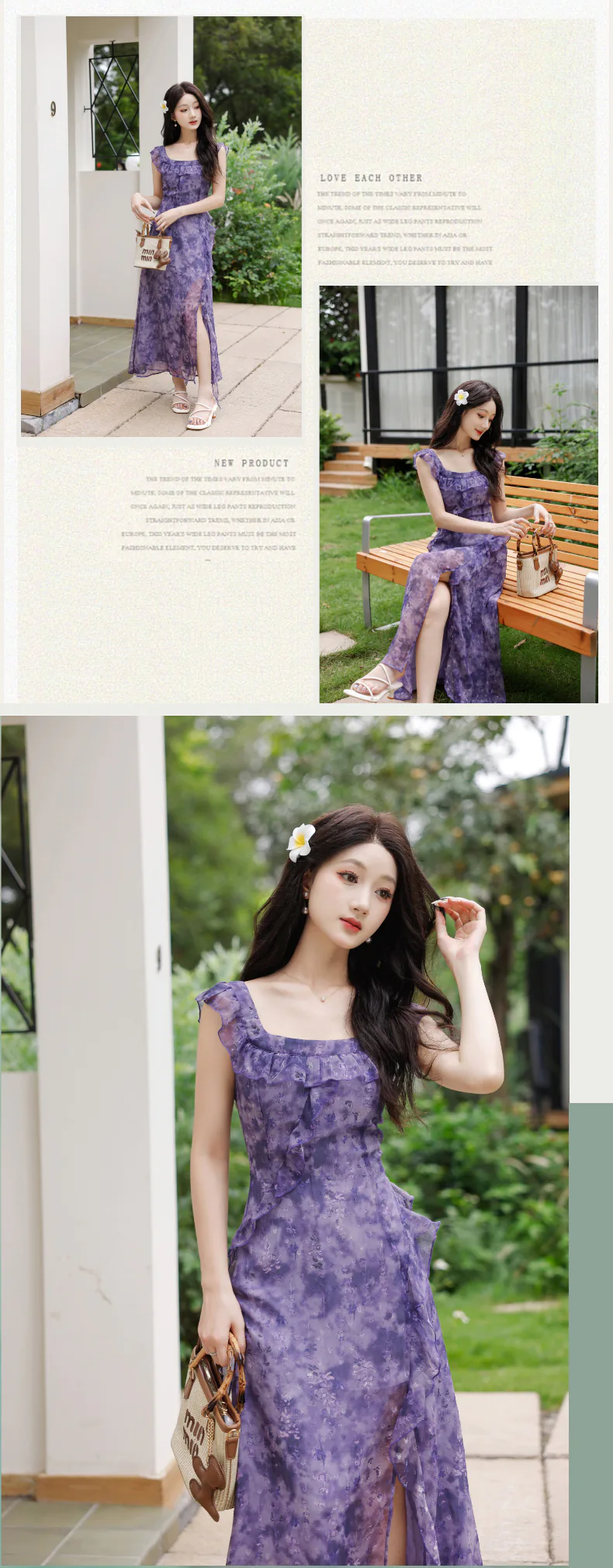 Feminine-Lavender-Floral-Print-Ruffle-Side-Slit-Chiffon-Casual-Dress13