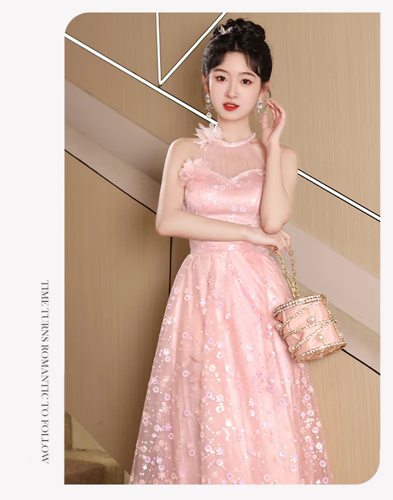 Feminine-Pink-3D-Floral-Sequins-Sheer-Tulle-Sleeveless-Halter-Party-Dress07