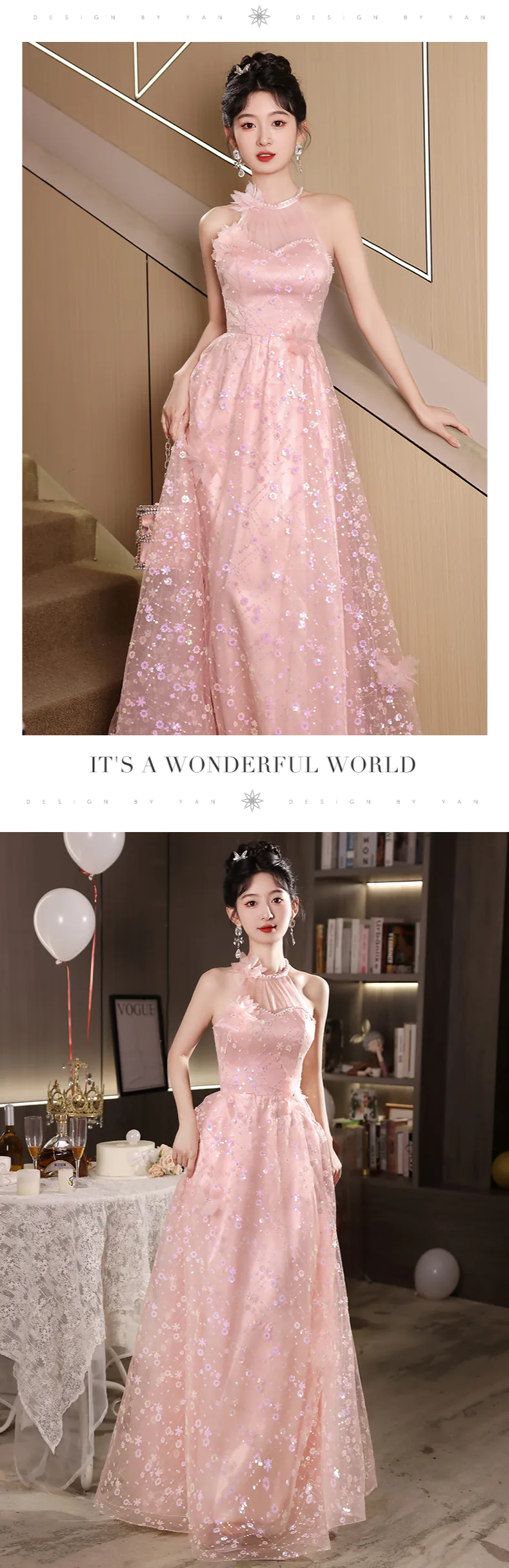 Feminine-Pink-3D-Floral-Sequins-Sheer-Tulle-Sleeveless-Halter-Party-Dress10
