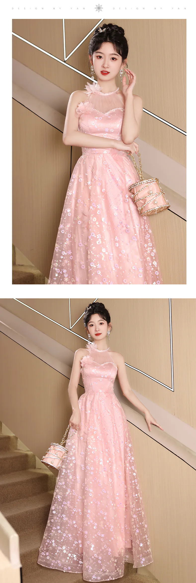 Feminine-Pink-3D-Floral-Sequins-Sheer-Tulle-Sleeveless-Halter-Party-Dress11