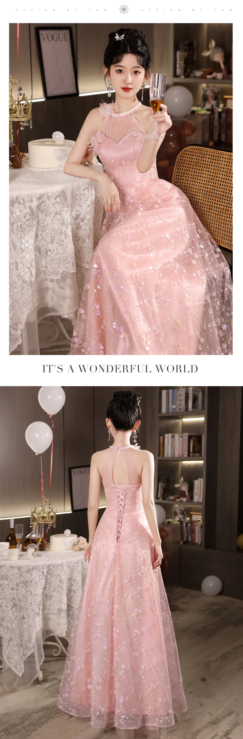Feminine-Pink-3D-Floral-Sequins-Sheer-Tulle-Sleeveless-Halter-Party-Dress13
