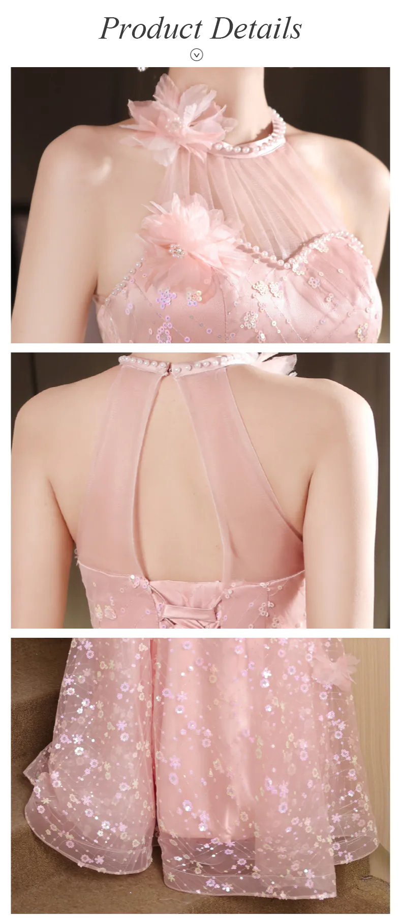 Feminine-Pink-3D-Floral-Sequins-Sheer-Tulle-Sleeveless-Halter-Party-Dress14
