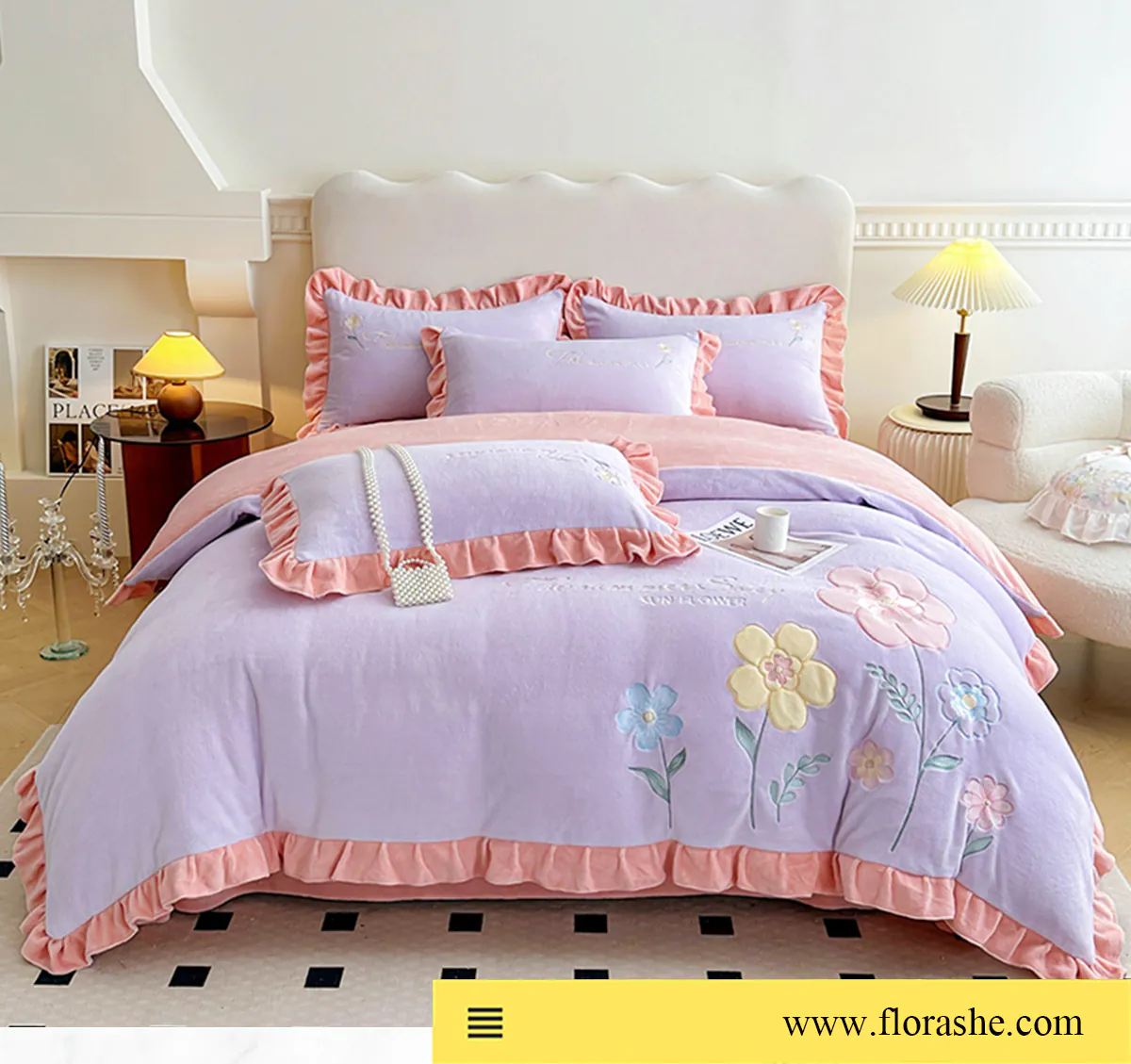 Floral-Embroidery-Matte-Milk-Velvet-Comforter-Cover-Bedding-Set10