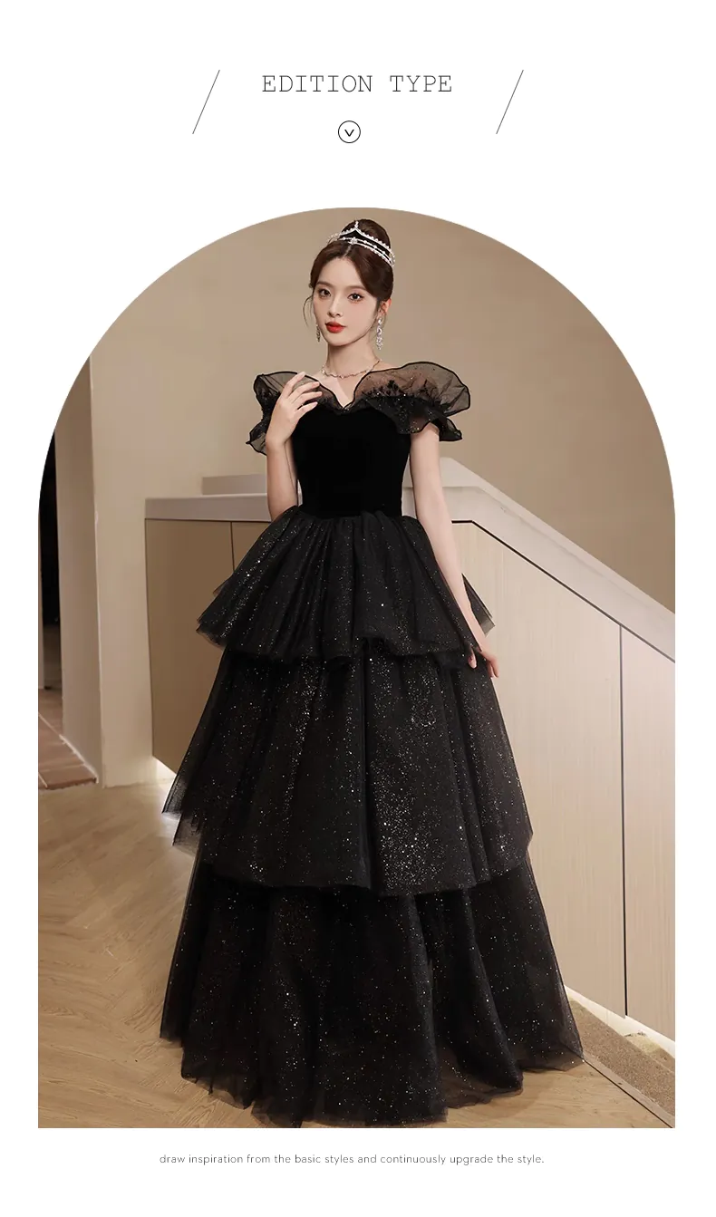Fluffy-Off-the-Shoulder-Black-Tulle-Prom-Evening-Dress-Puffy-Ball-Gown10