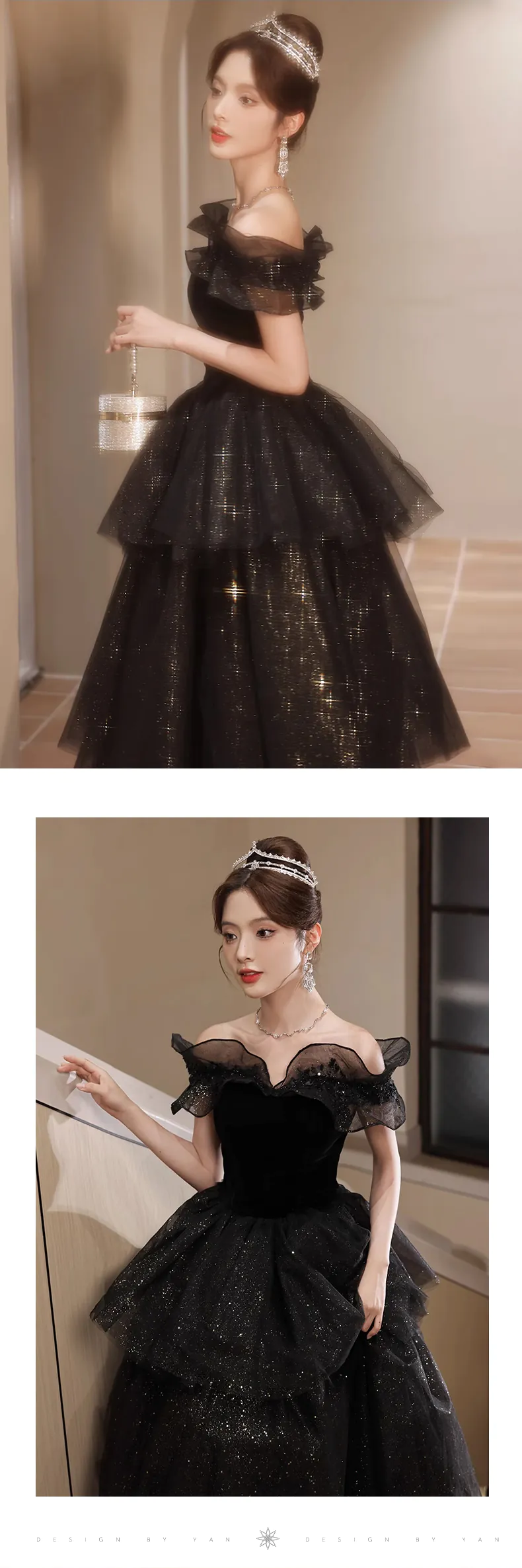 Fluffy-Off-the-Shoulder-Black-Tulle-Prom-Evening-Dress-Puffy-Ball-Gown16