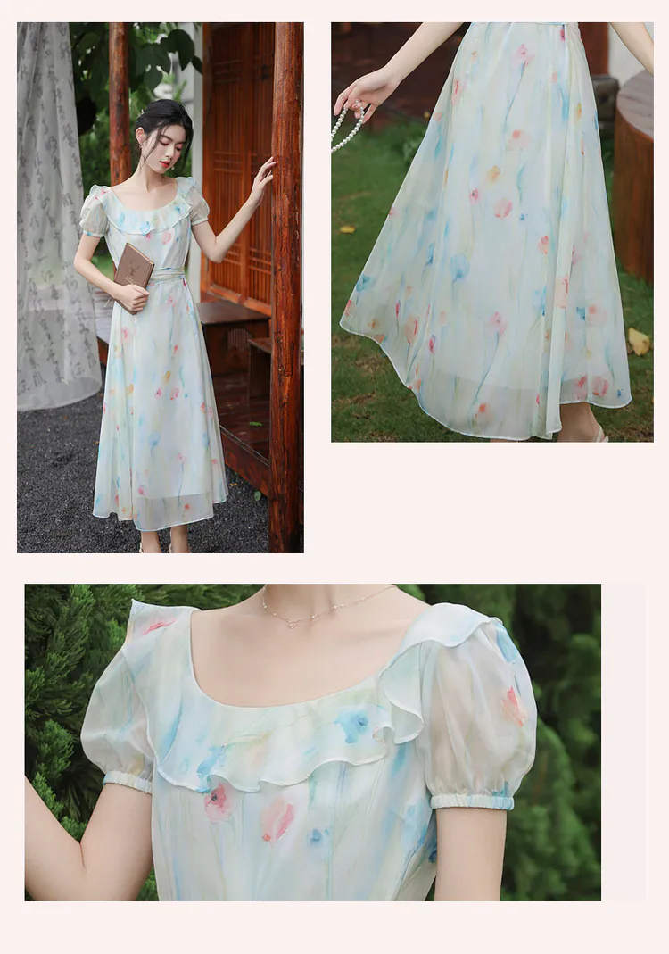 Fresh-Summer-Watercolor-Printed-Ruffle-Trim-Neckline-Casual-Dress10