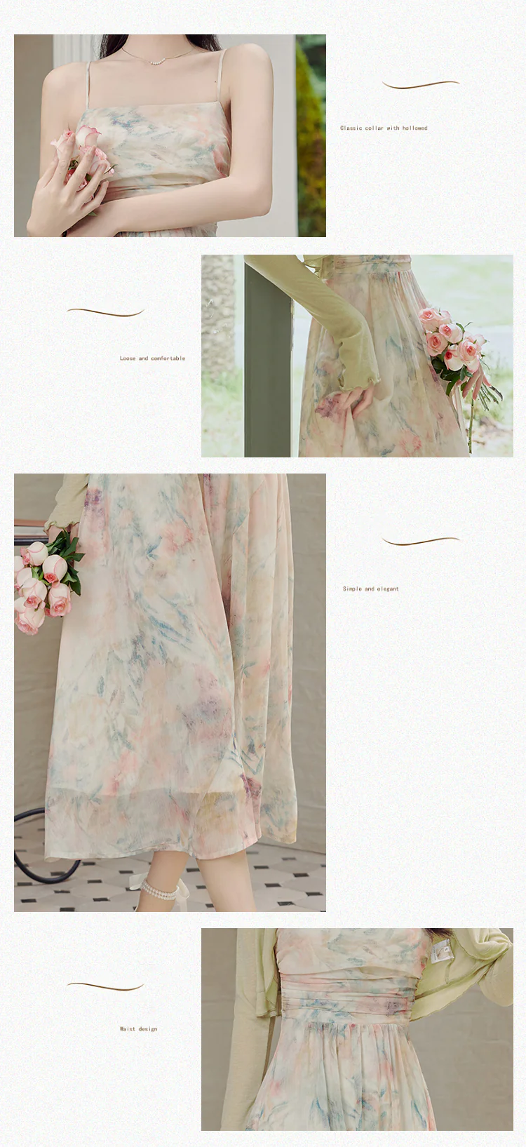 Green-Tie-Dye-Floral-Oil-Painting-Pleated-Slip-Dress-with-Cardigan-Suit09