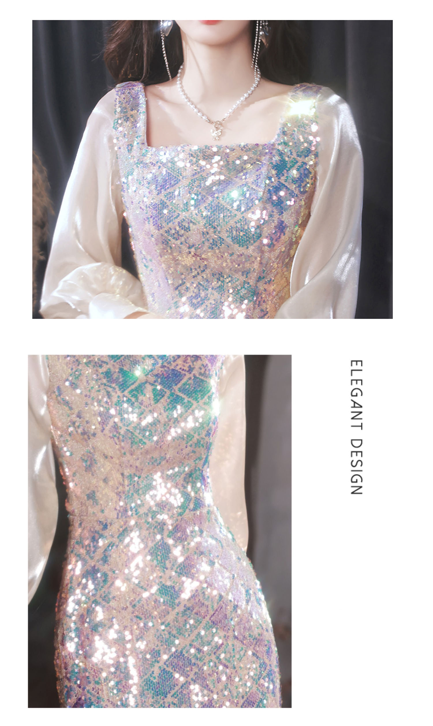 Luxury-Sparkly-Square-Neck-Long-Sleeve-Banquet-Party-Fishtail-Dress09