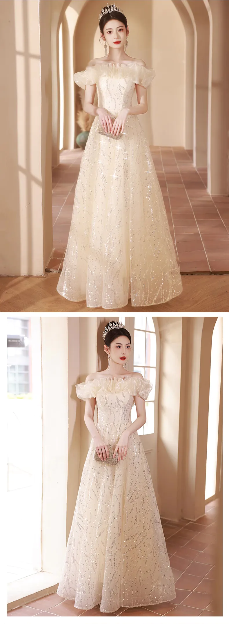Modest-Champagne-Off-the-Shoulder-Ball-Gown-Formal-Evening-Maxi-Dress15