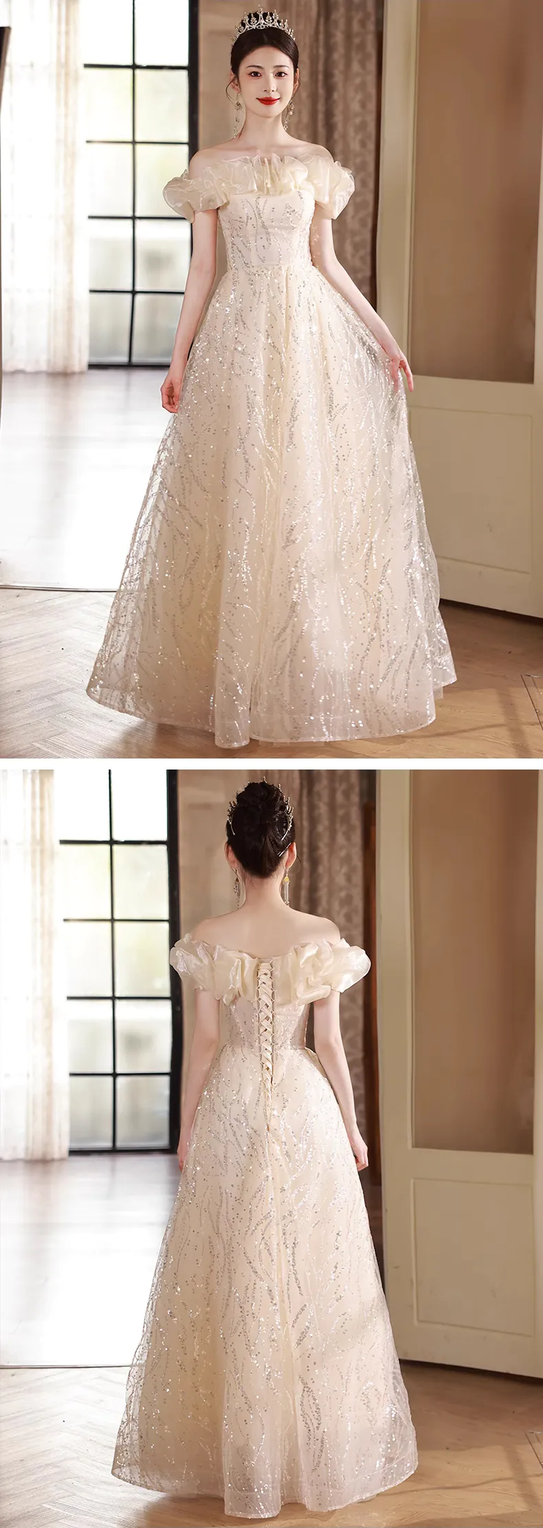 Modest-Champagne-Off-the-Shoulder-Ball-Gown-Formal-Evening-Maxi-Dress16