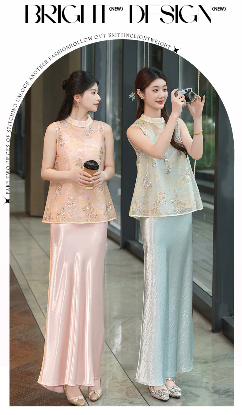 New-Chinese-Style-Floral-Embroidery-Sheer-Vest-with-Satin-Slip-Dress-Set13