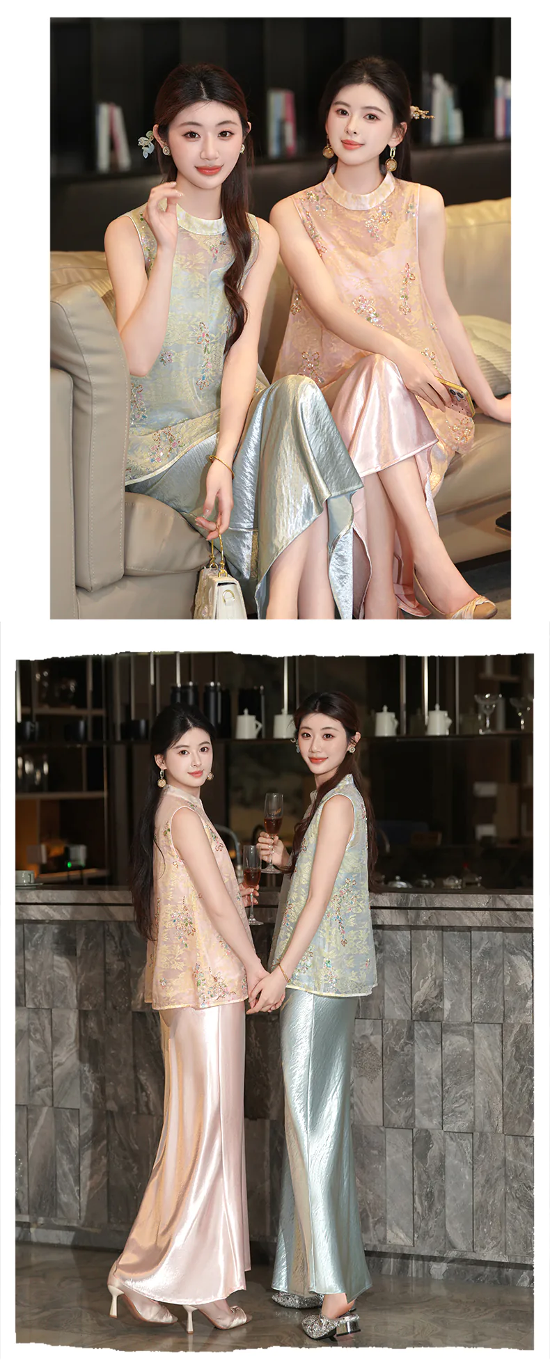New-Chinese-Style-Floral-Embroidery-Sheer-Vest-with-Satin-Slip-Dress-Set16