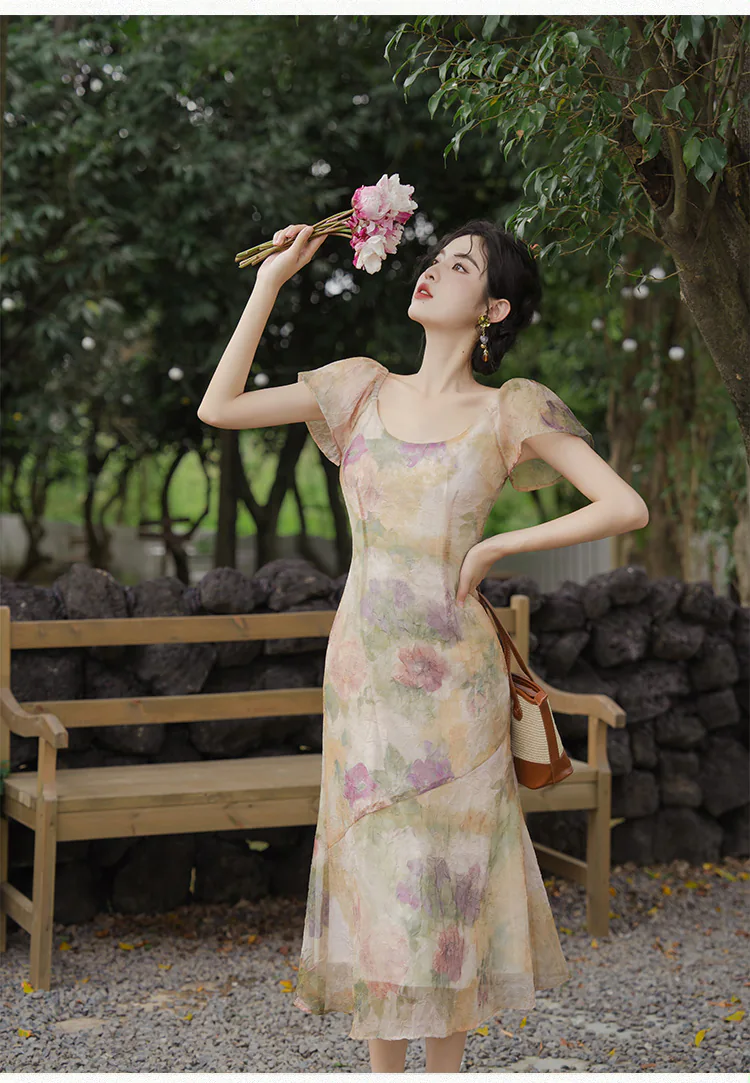 Oil-Painting-Smudged-Short-Sleeve-Pleated-Summer-Outdoor-Casual-Dress10
