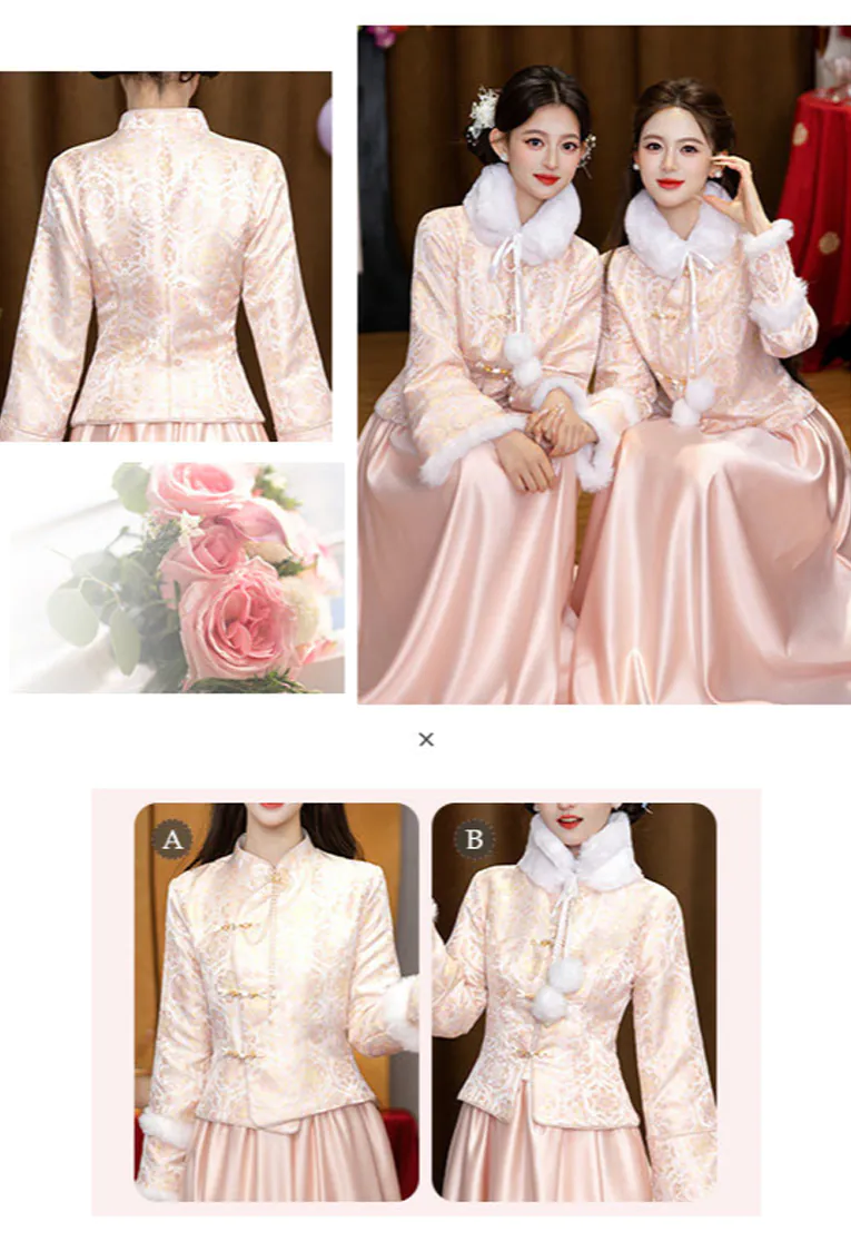 Pink-Long-Sleeve-Fall-Winter-Chinese-Style-Wedding-Guest-Bridesmaid-Dress08