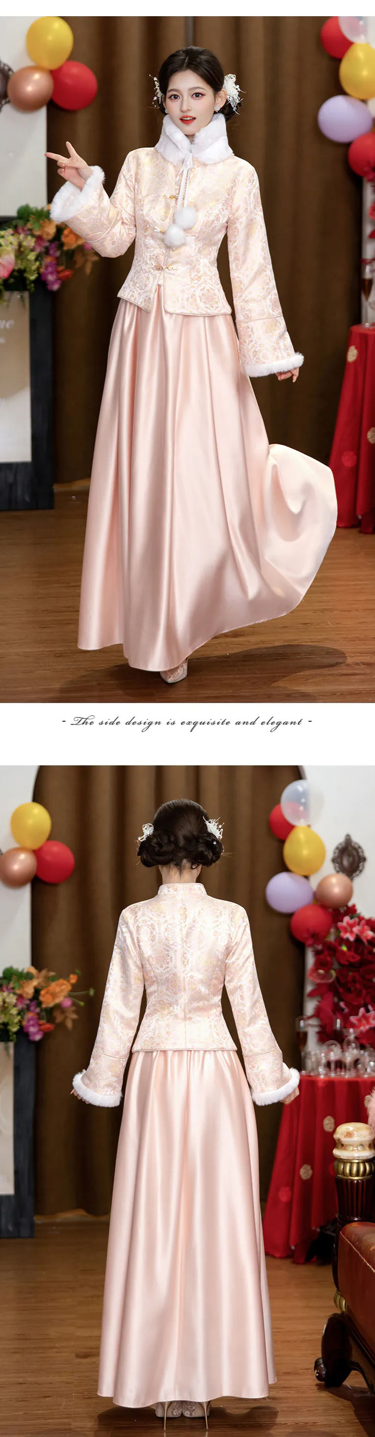 Pink-Long-Sleeve-Fall-Winter-Chinese-Style-Wedding-Guest-Bridesmaid-Dress17