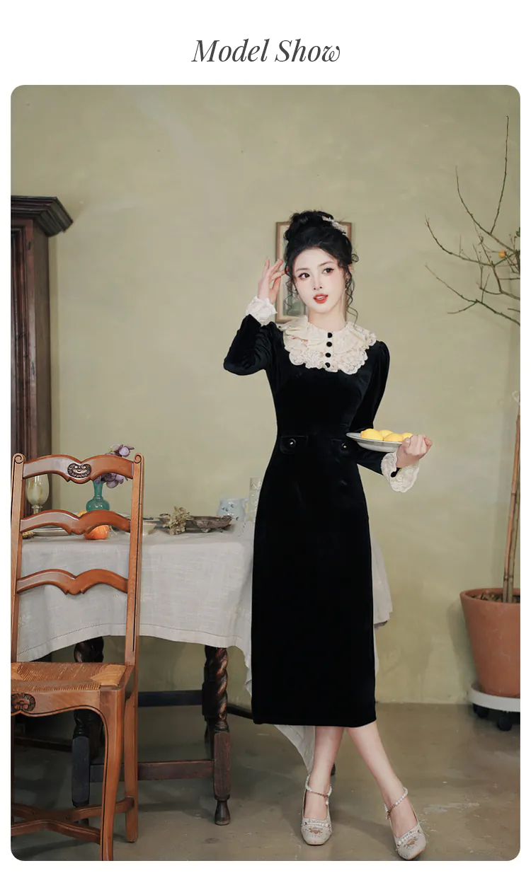 Retro-French-Style-Black-Velvet-Lace-Collar-Long-Sleeve-Casual-Dress10